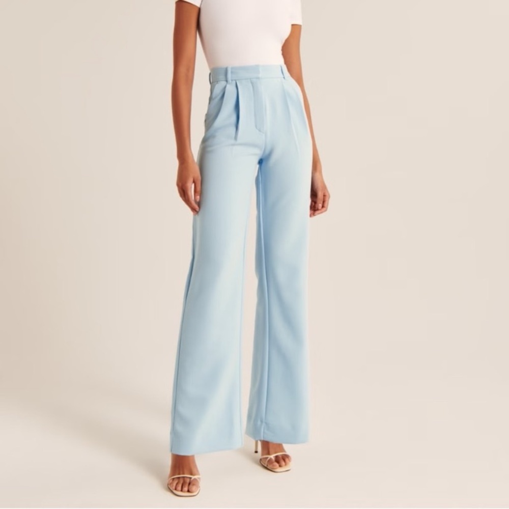 Abercrombie and Fitch Sloane Tailored pant in light blue.